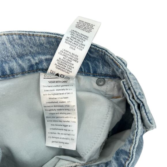 Good American Good Boy Jeans with Pleats Shadow Pocket Blue Size 15 33 - Picture 12 of 12